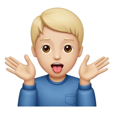 tounge out hands to the side  sticker