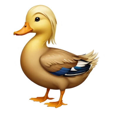duck with long blonde hair sticker