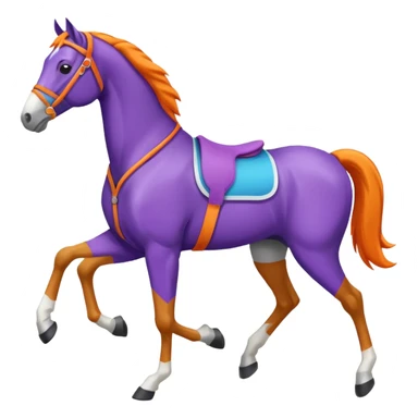 ok créée moi une emoticone simple pour une athletes d'endurance ( horse ) et un pour un endurance Horse - couleur dans ces tons violet, orange , blanc et assure toi du nombre de patte correct ( 4 ) sticker