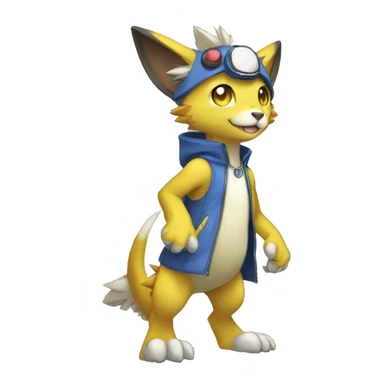 Cute cool anthro Digimon-Pokémon-animal full body sticker