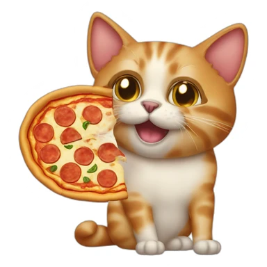 Cat mange de la pizza sticker