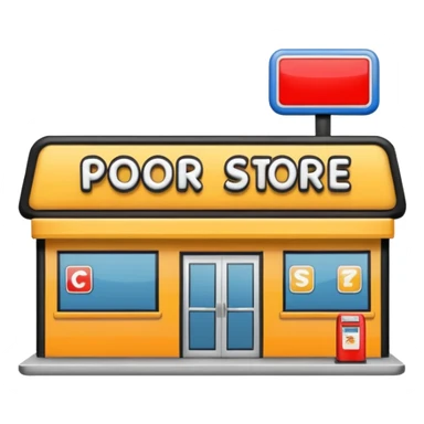 Convenience store named poor store and more sticker