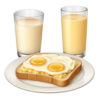 Breakfast ( bread + egg + glass of milk) sticker
