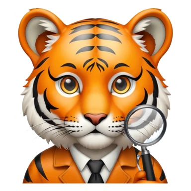 Tiger detective with magnifying glass sticker