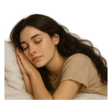 brunette girl sleeping, variation 4, peaceful and serene sticker