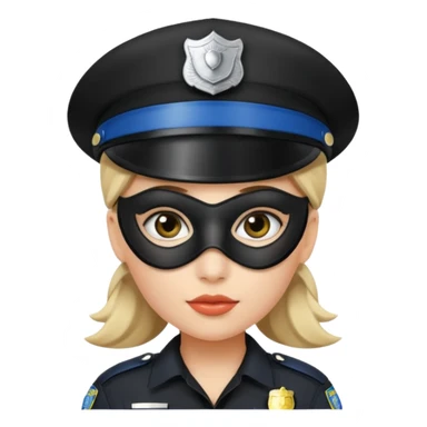 thief with police hat, thief mask, thief black dress. sticker