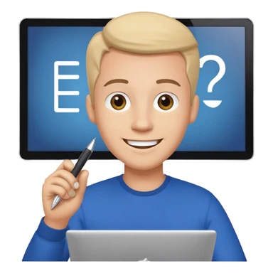 happy man leaving review sticker