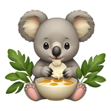 koala eating breakfast sticker