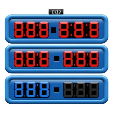 electronic score board blue (#00A3E0) and red (#F9423A) sticker
