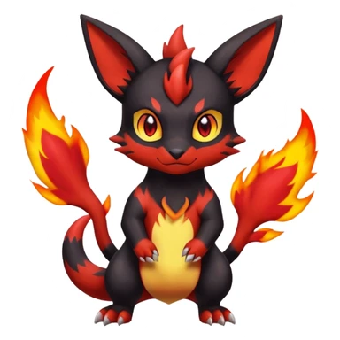 Cute Shiny Guilmon-Quilava-Litten-Umbreon-Fakémon-hybrid-creature (full body)  sticker