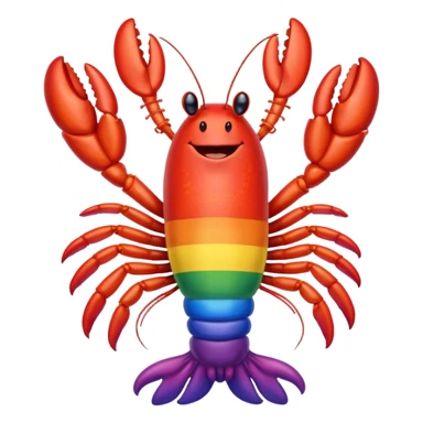 Gay lobster with pride flag happy sticker
