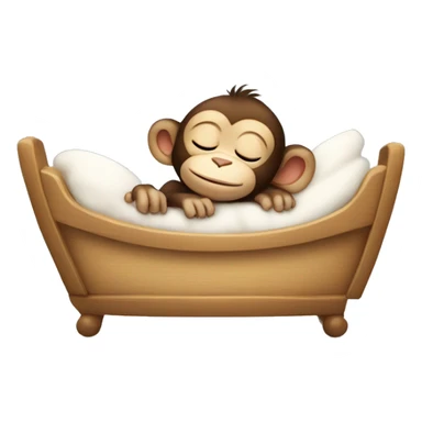 baby monkey sleeping comfy in little bed sticker