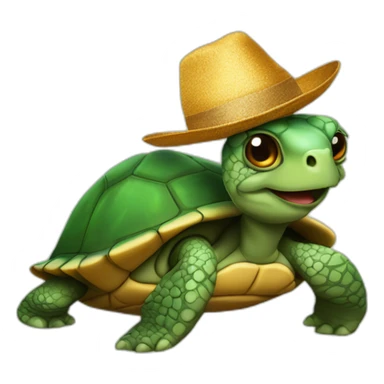 Tortue avec chapeau de fête  sticker