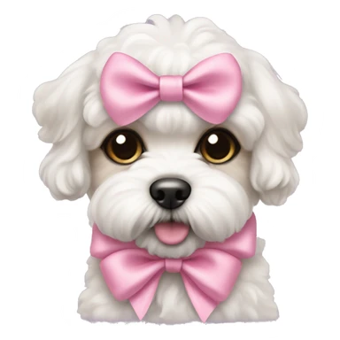 Schichon puppy pink bow sticker