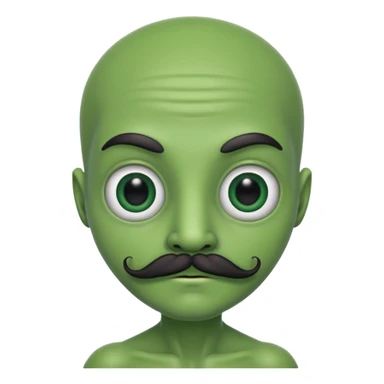 alien with mustache sticker