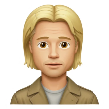 brad pitt blonde long hair sticker