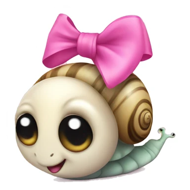 baby snail with pink bow  sticker
