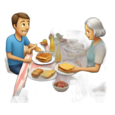 Déjeuner en famille en espagne sticker