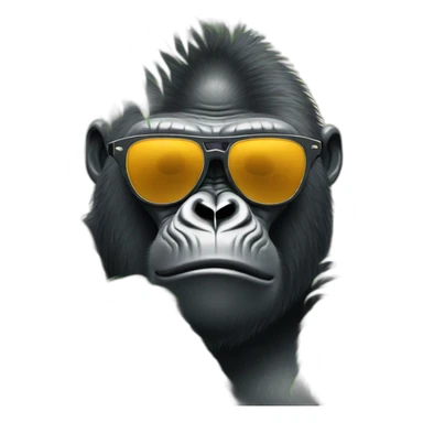 funny big Gorilla with sunglasses chilling under palms  sticker