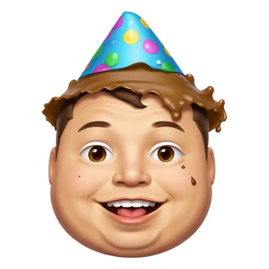 overweight elon musk partying with poop all over his mouth sticker