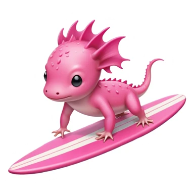 Axolotl surfing sticker