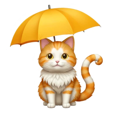 Cat with yellow umbrella sticker