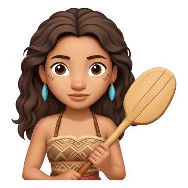 Moana standing holding a paddle sticker