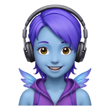 fairy blue purple headphones sticker