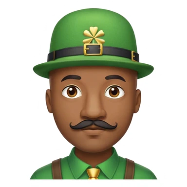 Bald black man with mustache st Patrick’s day sticker