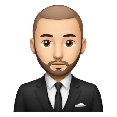 karim benzema in suit and tie, thinner face sticker
