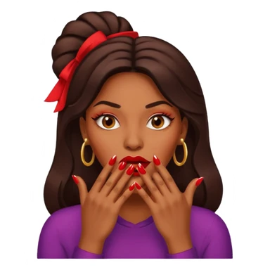 Big lips long nails bestie circle head biting her 1 nail sticker