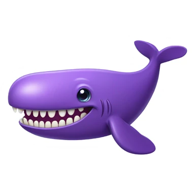 purple whale with open mouth sticker