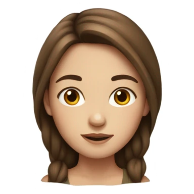 realistic portrait of brown haired girl sticker