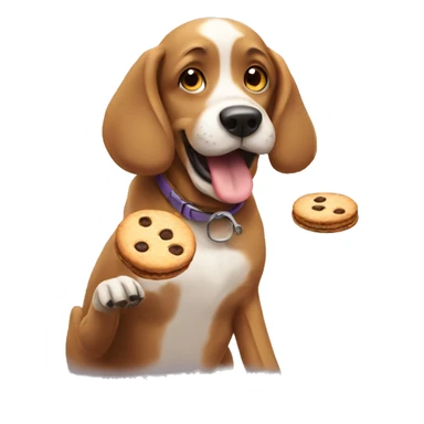 Dog eating cookies sticker