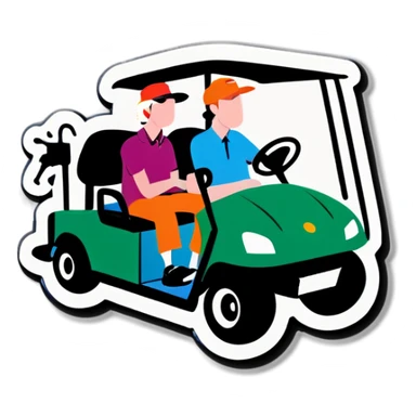 Two drunk in a golf cart ￼ sticker