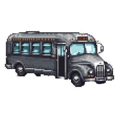 vintage greyhound coach bus from 1950s, pixel art style sticker