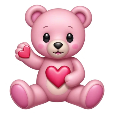pink cute teddy bear sending hearts and love sticker