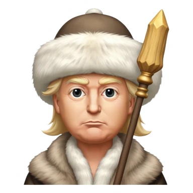 Donald Trump is a king in a fur hat, holding a staff
hyper realistic sticker