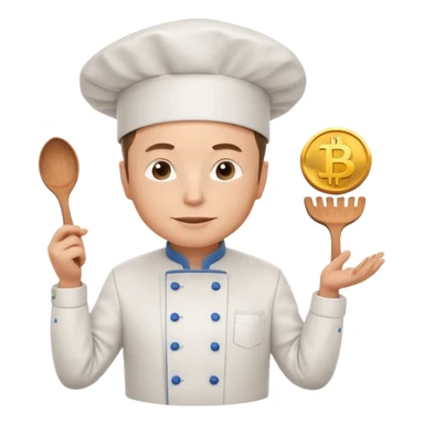 Elon Musk cooking Solana cryptocurrency, funny, kitchen, crypto theme sticker