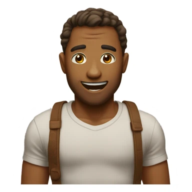 ROFL emoji but brown sticker