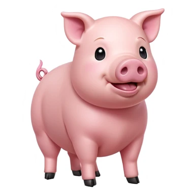 cinematic-[realistic pig]-realistic-full-body-standing-emoji,-tail-flicking-lazily,-head-tilted-dramatically,-sleek-[pink]-skin,-simplified-yet-realistic-focused-features,-highly-detailed,-glowing-with-an-almost-sarcastic-glow sticker