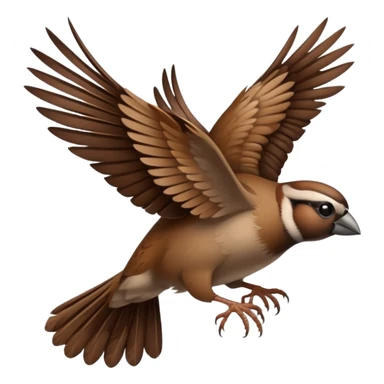 Sparrow flying sticker