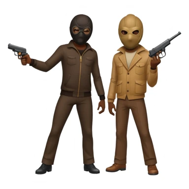 Chicago savage standing over his opposition pointing his gun and put one of those old 1970 burglary shisty mask sticker