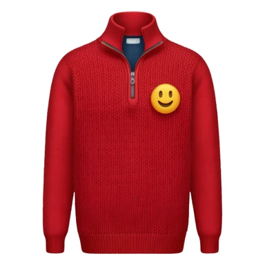 red knitted quarter zip with the knitting visible no emojis sticker