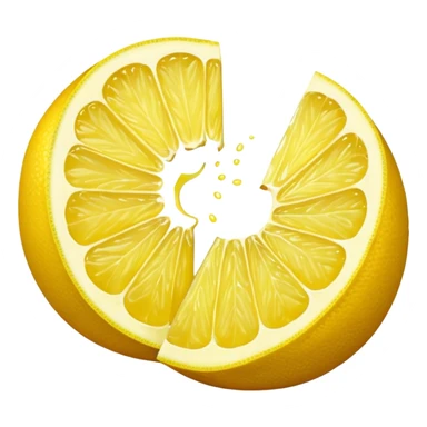 lemon cut in half  sticker