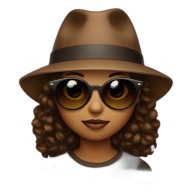 A brown child with a mask, sunglasses and a fashionable hat sticker