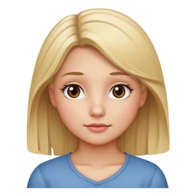 Girl blond long hars BRown eis sticker