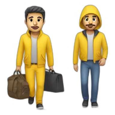 Armenian men in yellow clothing in public trasnport sticker