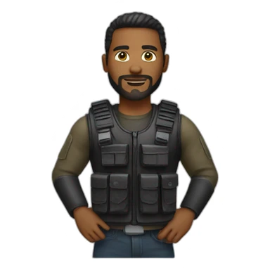 biker with tactical vest sticker