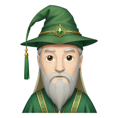 albus dumbledore from harry potter with green tassel hat and decorative motifs sticker